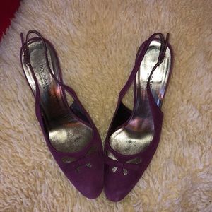 Dolce and Gabbana Purple Suede Leather Heels
